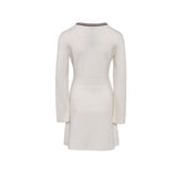 Maje Women's Ecru Knit Wool Blend Dress Size 42 FR 14 UK 10 US MFPRO02705