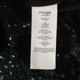 Maje Women's Green Long Sleeve Sequin Short Dress Size 40 FR 12UK 8US MFPRO02725