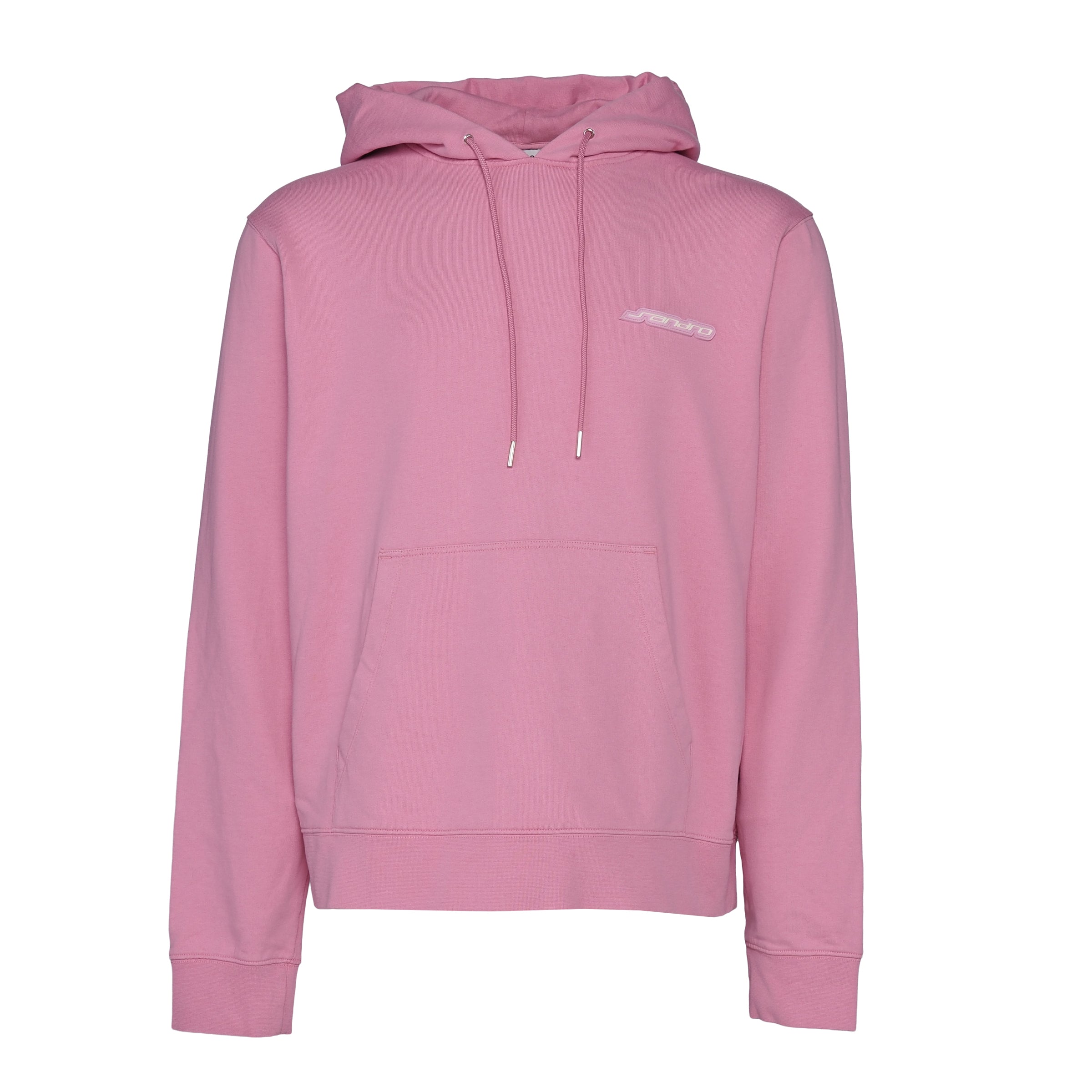 Sandro Paris Men's Pink Logo 100% Cotton Fleece Hoodie Size XXL SHPSW00636