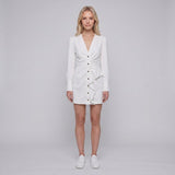 Sandro Paris Damen-Kurzkleid in Ecru mit V-Ausschnitt, Größe 36 (FR), 8 (UK), 4 (US) – SFPRO01739