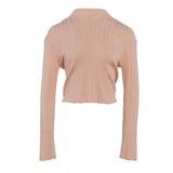 Maje Women's Pink Ribbed Knit Long Sleeve Sweater Size 40 FR 12 UK 8US MFPU00468