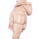 Sandro Women's Beige Hooded Puffer Jacket Size 34 FR 6 UK 2 US SFPOU00513