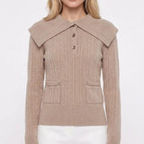 Sandro Women's Beige Knit 100% Wool Sweater Size 0 XS 6 SFPPU01166
