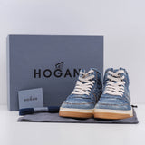 Hogan Men's Blue H630 Basket Jeans Sneakers Size 44 EU 9.5 UK 10.5 US