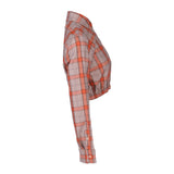 Maje Women's Orange Check Silk Blend Shirt Size 40 FR 12 UK 8 US MFPCM00357