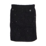 Sandro Paris Schwarzer Strickrock aus Wollmischung mit Pailletten für Damen, Größe 40 L, SFPJU00805