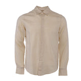 Sandro Men's Beige Long Sleeve Linen Blend Shirt Size S SHPCM00795
