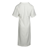 Sandro Paris Damen-Midi-Kleid in Ecru mit Knopfleiste und V-Ausschnitt, Größe 36 S, 8 SFPRO02833