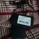 Maje Women's Bordeaux Check Wool Blend Short Skirt Size 36 FR 8UK 4US MFPJU00875