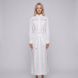 Sandro Women's White Long Cotton Shirt Dress Size 38 FR 10 UK 6 US SFPRO03706