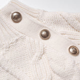 Maje Damen-Pullover in Ecru, geflochten, „ Strick “, grob gestrickt, Größe 36 FR, 8 UK, 4 US, MFPPU00537