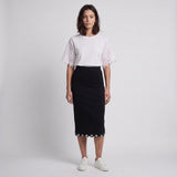 Sandro Paris Women's Black Knit Long Skirt Size 40 FR 12 UK 8 US SFPJU01085