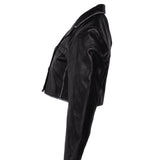 Sandro Women's Black Cropped Leather Jacket Size 36 FR 8 UK 4 US SFPBL00974