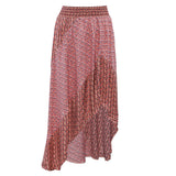 Maje Women's Pink Floral Asymmetric Skirt Size 40 FR 12 UK 8 US MFPJU00886