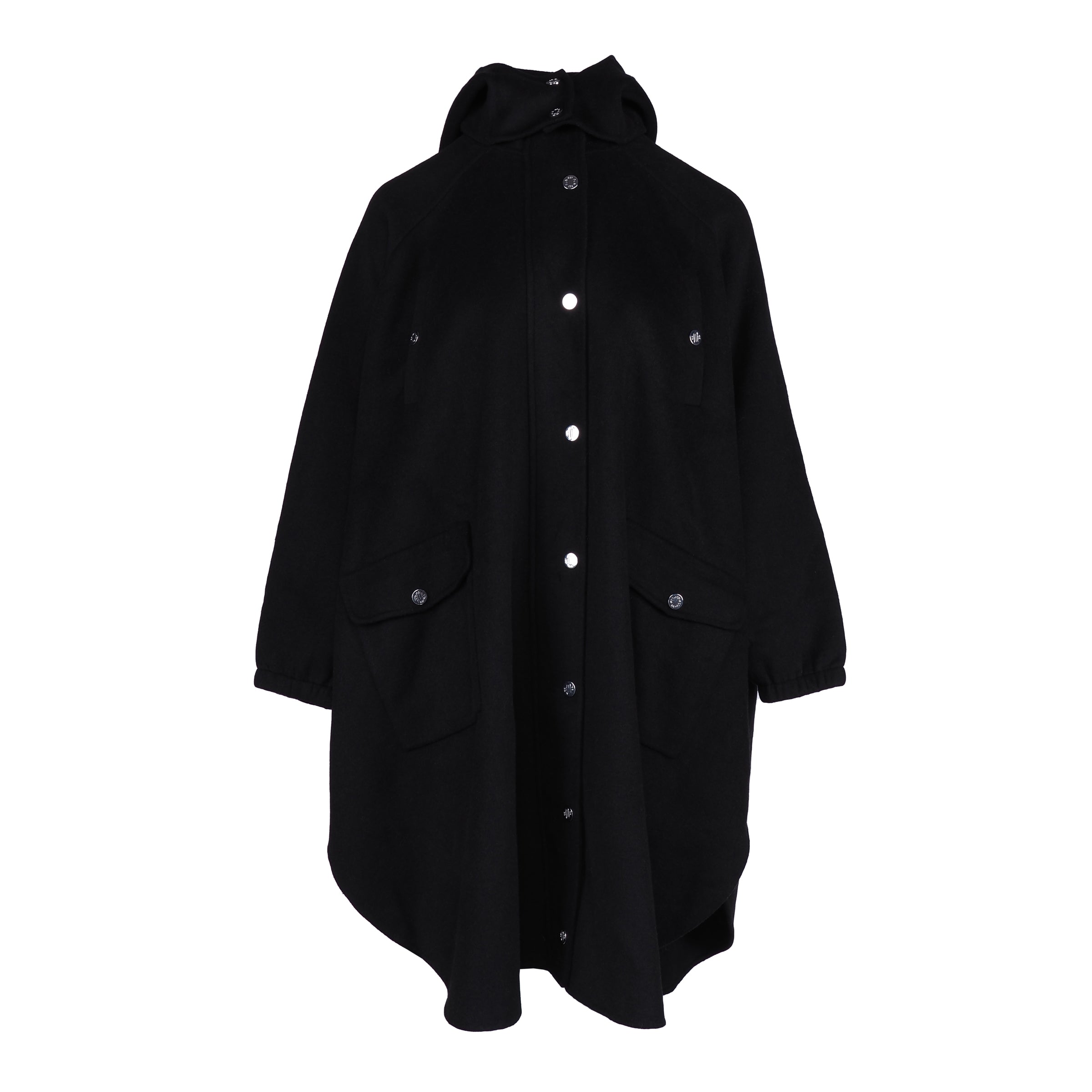 Maje Women's Black Wool Blend Oversized Coat Size 36 FR 8 UK 4 US MFPOU00913