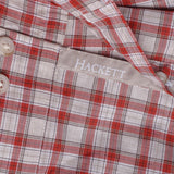 Hackett London Men's Red Check Long Sleeve Cotton Shirt Size M HM309210