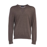 Hackett London Brown V-Neck 100% Merino Wool Sweater Size L HM702636