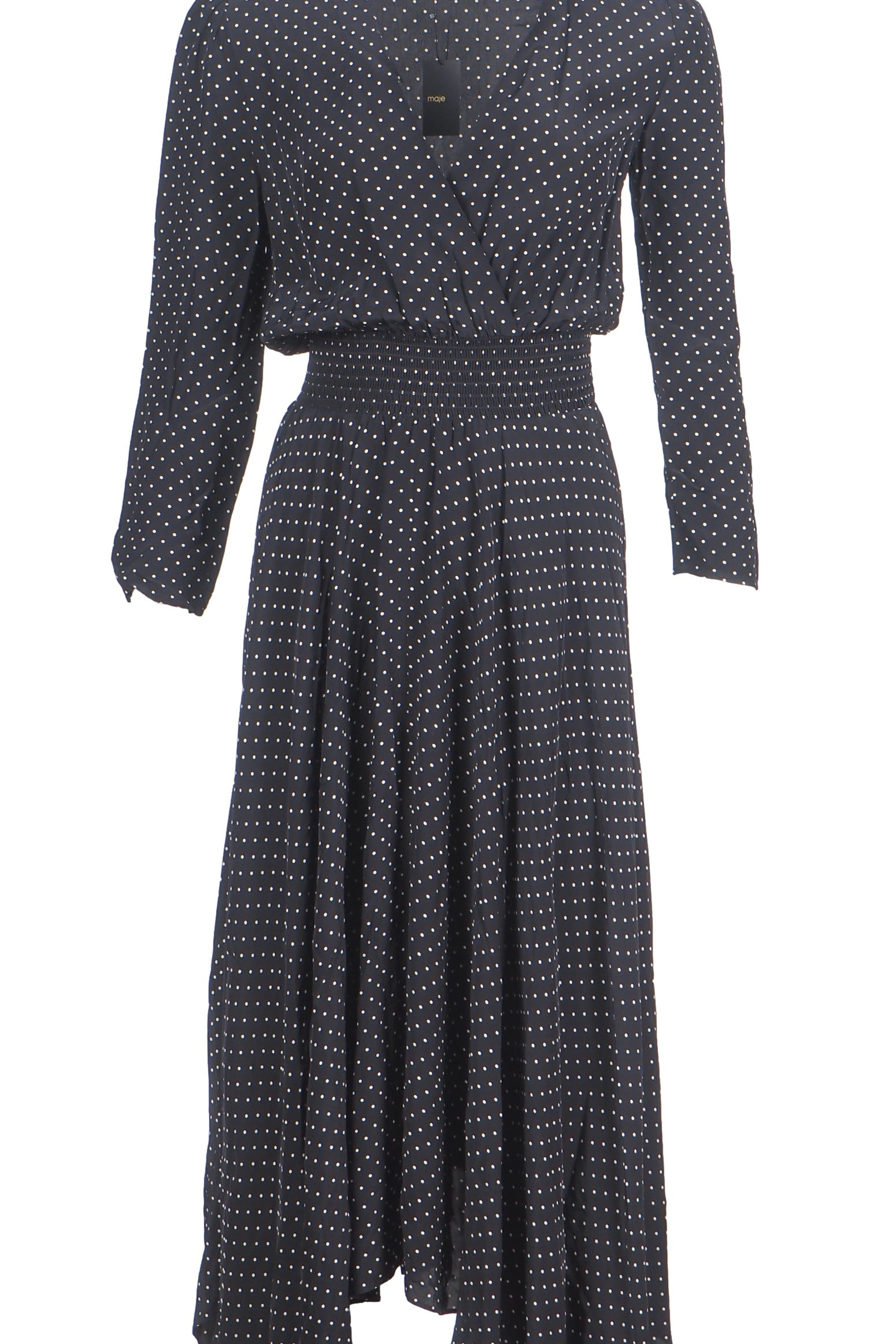 Maje Women's Black Polka Dot Asymmetric Dress Size 36 FR 8 UK 4 US MFPRO02563