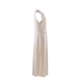 Sandro Women's Beige Knit Beaded Long Dress Size 42 FR 14 UK 10 US SFPRO03404