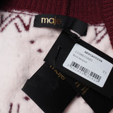 Maje Women's Burgundy Jacquard Knit Cardigan Size 40 FR 12 UK 8 US MFPCA00294