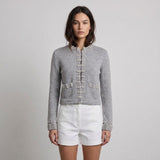 Maje Damen, grau, „ Strick “, mit Perlen verziert, „ Wolle “, Mischgewebe, „ Strickjacke “, Größe 1 S, 8, H18MATIN