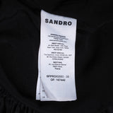 Sandro Women's Black V-Neck Satin Short Dress Size 36 FR 8 UK 4 US SFPRO02553