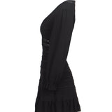 Sandro Women's Black Knit Ruffle Short Dress Size 34 FR 6 UK 2 US SFPRO02739