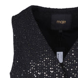 Maje Women's Black Wool Blend Tweed Vest Size 40 FR 12 UK 8 US MFPVE00427