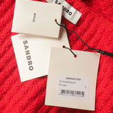 Sandro Women's Red Knit Wool Blend Cropped Vest Size 0 XS 6 SFPPU01769