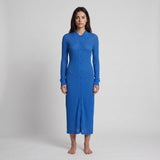 Maje Women's Blue Knitted Midi Dress Size 38 FR 10 UK 6 US MFPCA00292