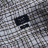Hackett London Men's Green Check Linen Blend Slim Fit Shirt Size M HM309595