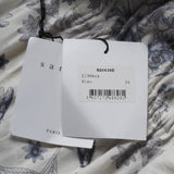 Sandro Damenkleid mit Blumenmuster und blauer Spitzenverzierung, Größe 36 FR, 8 UK, 4 US, R20639E