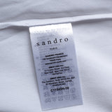 Sandro Damen- Bluse Hemdbluse , weiß, mit besticktem Kragen, Größe 40, FR 12, UK 8, US C11545H