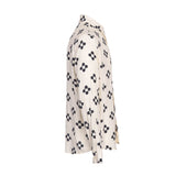 Sandro Men's Ecru Cross Flower Long Sleeve Viscose Shirt Size M SHPCM01065