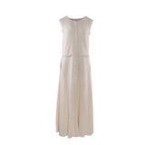 Sandro Women's Beige Knit Beaded Long Dress Size 42 FR 14 UK 10 US SFPRO03404