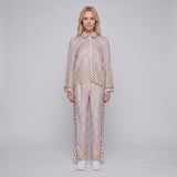 Maje Women's Multicolour Shirt And Trousers Satin Set Size 1 S 8 MFPCM00328