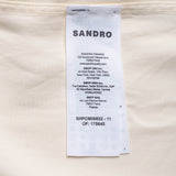 Sandro Men's Ecru Collared Short Sleeve Shirt Size L SHPCM00822