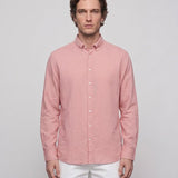 Hackett London Men's Pink Cotton & Linen Shirt Size S HM309530