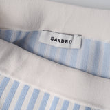 Sandro Paris Women's Blue Knit Short Striped Skirt Size 34 FR 6UK 2US SFPJU01134