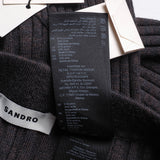 Sandro Women's Brown Ribbed Knit Flared Trousers Size 34 FR 6 UK 2 US SFPPA00995