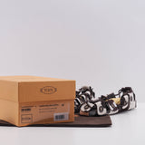 Tod's Women's White Cow Print Stringa Borchie Sandals Size 39 EU 6 UK 9 US