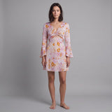 Maje Women's Pink Satin Floral Short Dress Size 36 FR 8 UK 4 US MFPRO02361
