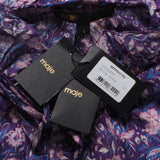 Maje Women's Purple Floral Long Sleeve Blouse Size 36 FR 8 UK 4 US MFPTO00782