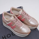 Hogan Women's Pink Midi Platform H468 Sneakers Size 34 EU 1 UK 4 US
