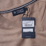 Hackett London Herren-Pullover in Beige mit V-Ausschnitt aus Kaschmirmischung, „ Strick “, Größe XXL, HM702784