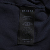Sandro Men's Navy Knitted Zip Short Sleeve Polo Shirt Size XS SHPTR00344