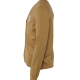 Sandro Herren-Strickjacke in Camel mit „S“-Aufnäher, 100 % Wolle, Größe , M, SHPTR00386