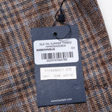 Hackett London Men's Brown Check Silk & Wool Blazer Jacket Size 42 R HM443042