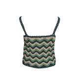 Sandro Paris Women's Green Knit Cropped Top Size 3 L UK 12 SFPPU01120