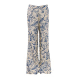 Sandro Women's Ecru Flared Linen Blend Trousers Size 40 FR 12 UK 8 US SFPPA01402